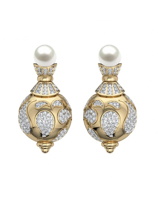 Fetching Pearl & Diamond Earrings Fetching Pearl & Diamond Earrings