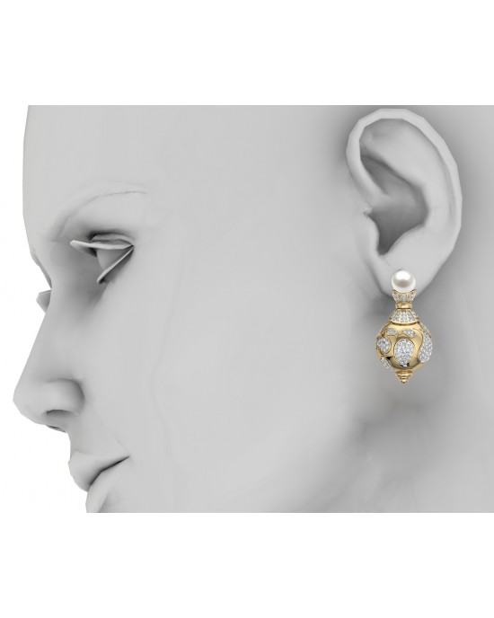 Fetching Pearl & Diamond Earrings Fetching Pearl & Diamond Earrings