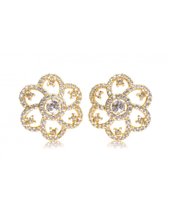 Floral design diamond ear studs Floral design diamond ear studs