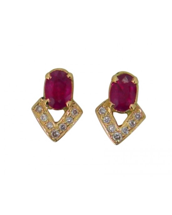 Ruby & Diamond Earring in Gold Ruby & Diamond Earring in Gold