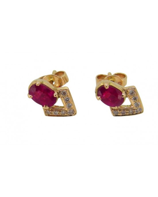 Ruby & Diamond Earring in Gold Ruby & Diamond Earring in Gold