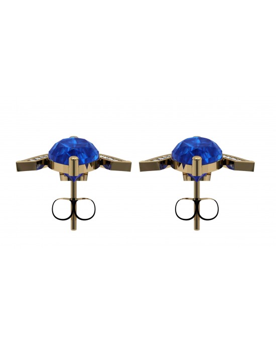 Iolite with Diamond Earrings