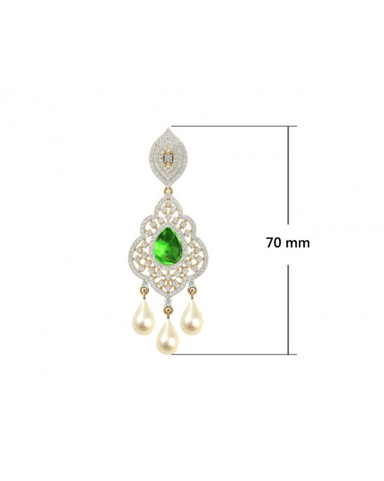 Adrika Emerald Diamond Earrings