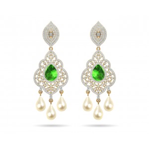Adrika Emerald Diamond Earrings