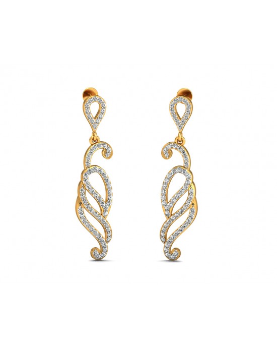 Alka Diamond Dangle Drop Earring Alka Diamond Dangle Drop Earring