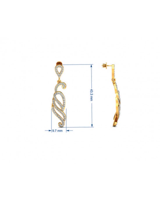 Alka Diamond Dangle Drop Earring Alka Diamond Dangle Drop Earring