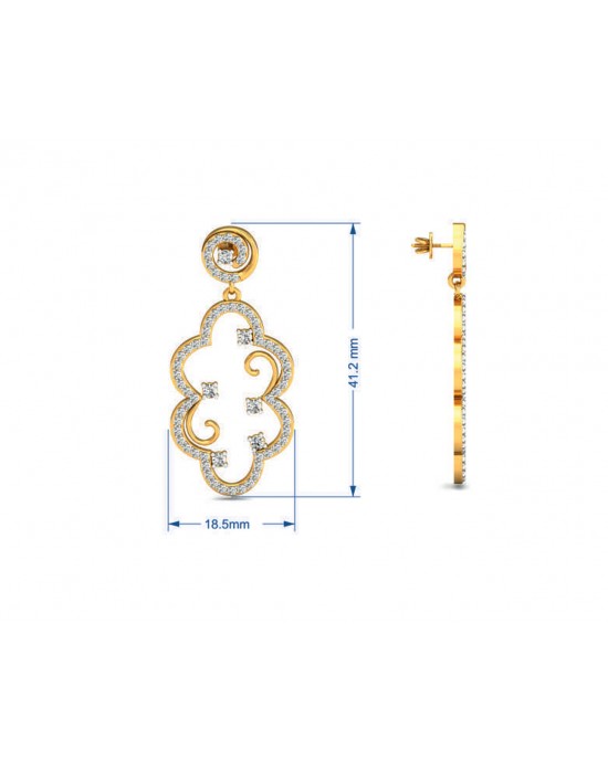 Anan Diamond Gold Danglers Anan Diamond Gold Danglers