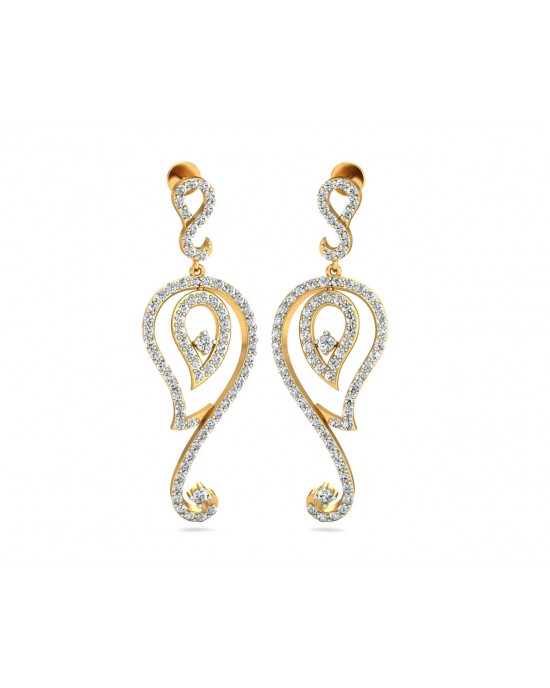 Paisley Diamond Earrings in Gold Paisley Diamond Earrings in Gold