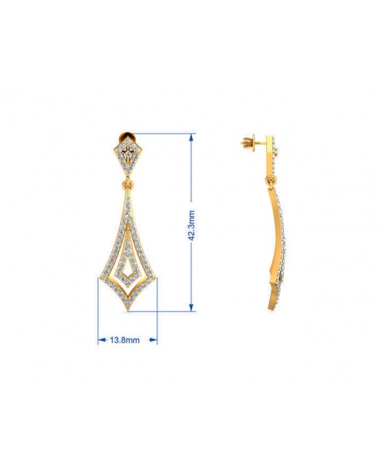 Sia Diamond Danglers In Gold Sia Diamond Danglers In Gold