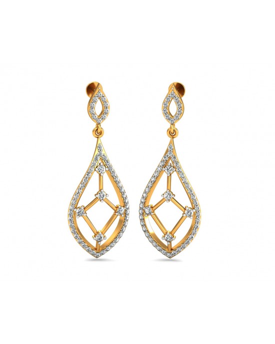 Rai Long Diamond Earrings in Gold Rai Long Diamond Earrings in Gold