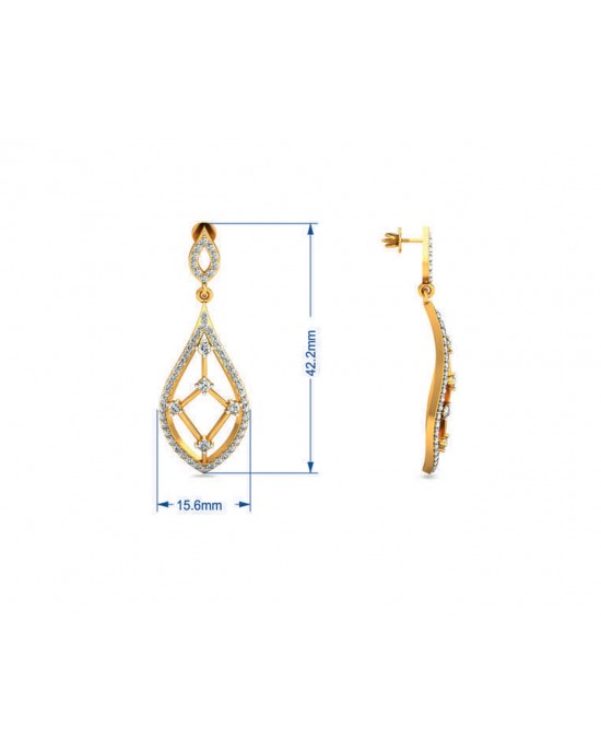Rai Long Diamond Earrings in Gold Rai Long Diamond Earrings in Gold