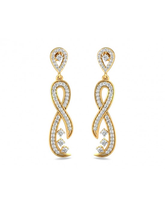 Fraya Long Diamond Danglers in Gold Fraya Long Diamond Danglers in Gold