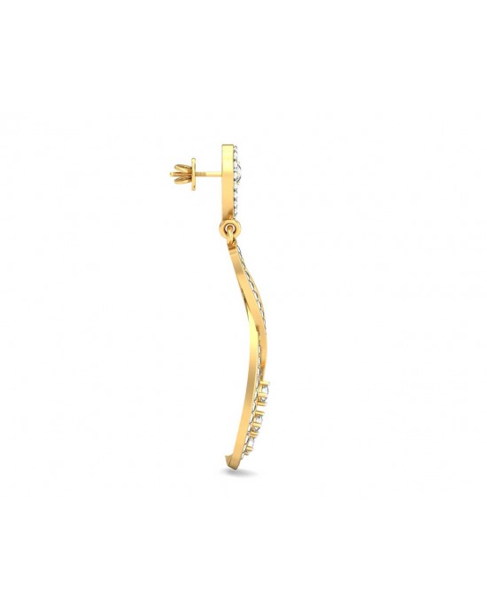 Fraya Long Diamond Danglers in Gold Fraya Long Diamond Danglers in Gold