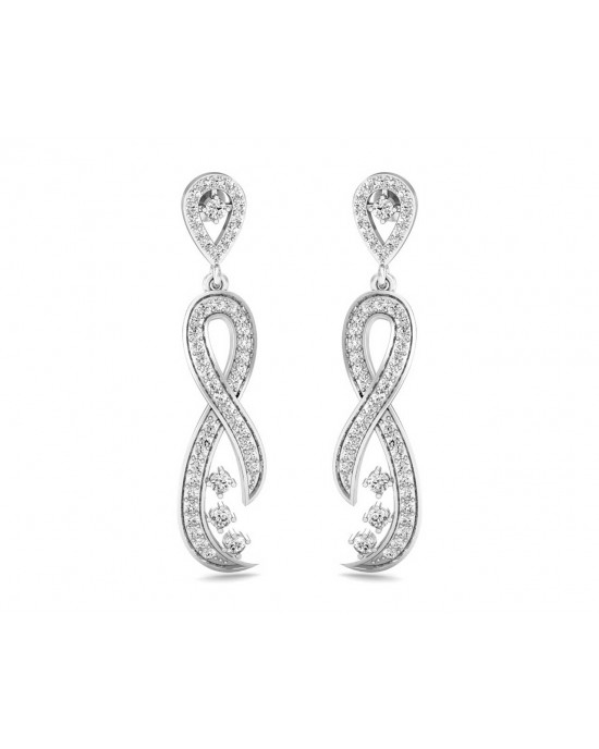 Fraya Long Diamond Danglers in Gold Fraya Long Diamond Danglers in Gold