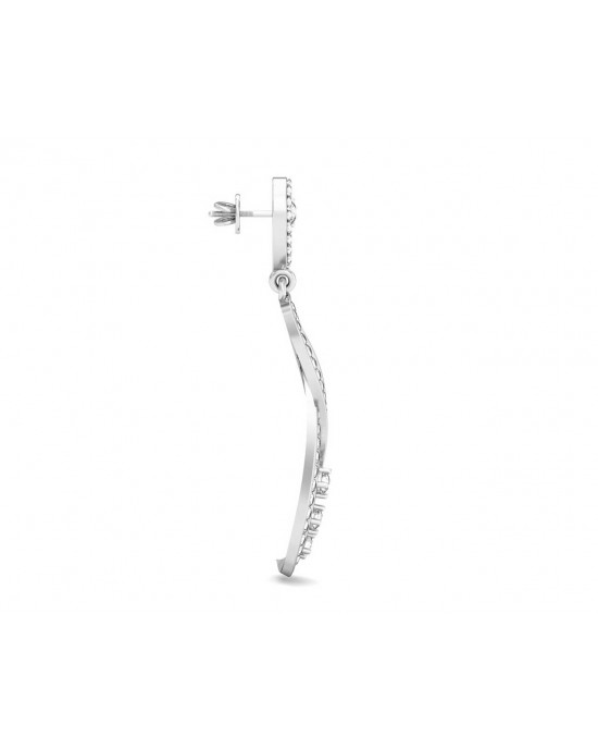 Fraya Long Diamond Danglers in Gold Fraya Long Diamond Danglers in Gold