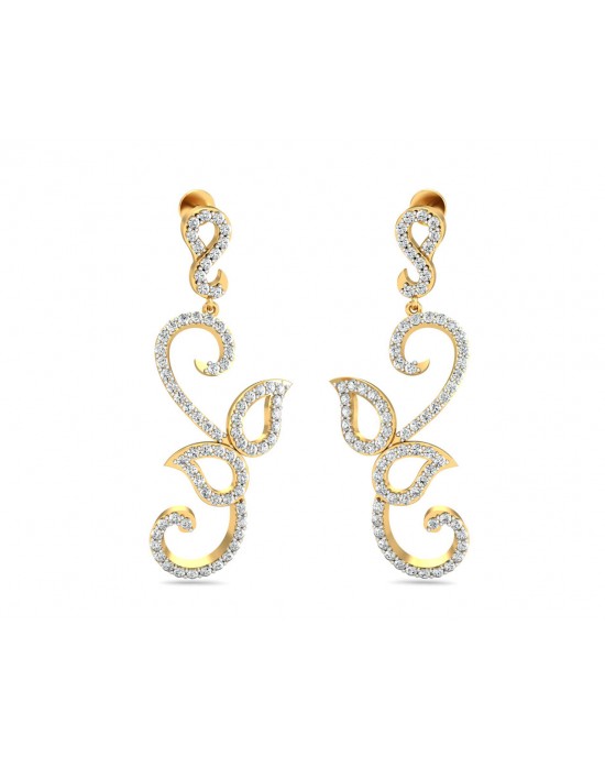 Flor Long diamond Earrings Flor Long diamond Earrings