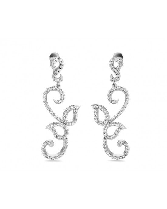 Flor Long diamond Earrings Flor Long diamond Earrings
