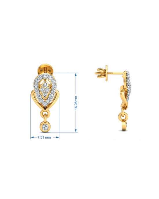 Penne Diamond Earrings in Gold Penne Diamond Earrings in Gold