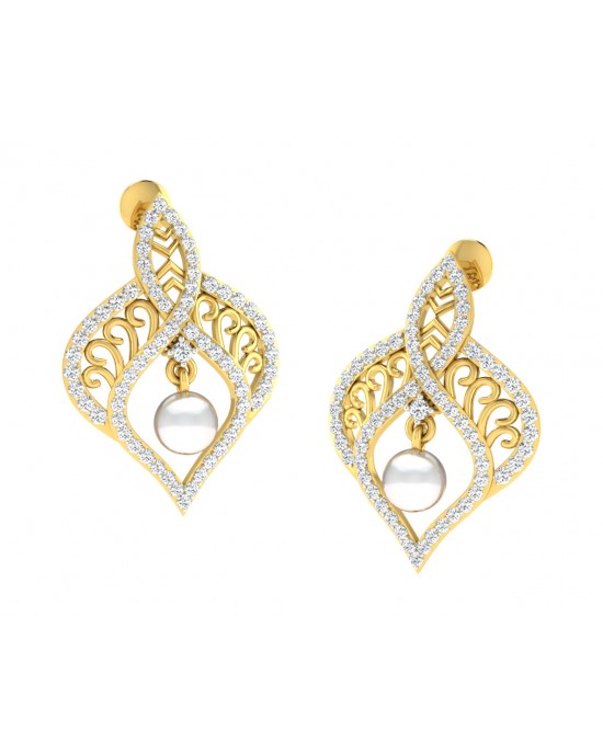 Rina Pearl & Diamond Earrings Rina Pearl & Diamond Earrings