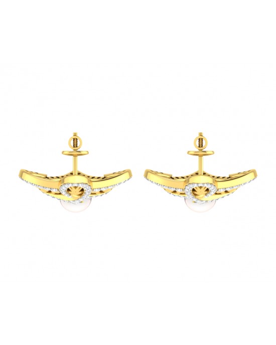 Rina Pearl & Diamond Earrings Rina Pearl & Diamond Earrings