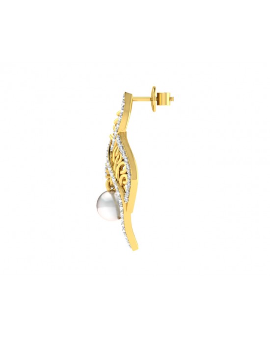 Rina Pearl & Diamond Earrings Rina Pearl & Diamond Earrings