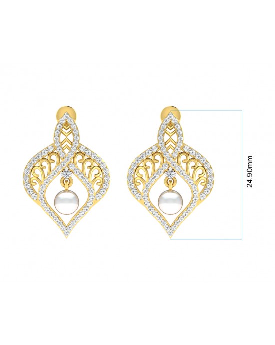 Rina Pearl & Diamond Earrings Rina Pearl & Diamond Earrings