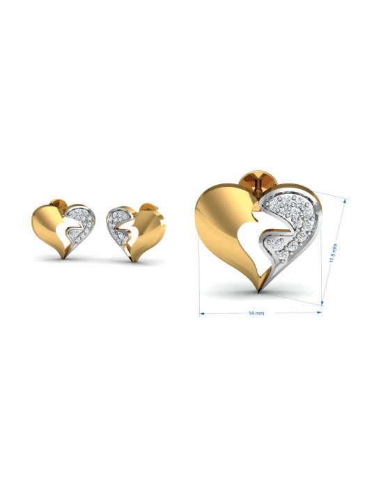 Pana Diamond Heart Earrings Pana Diamond Heart Earrings