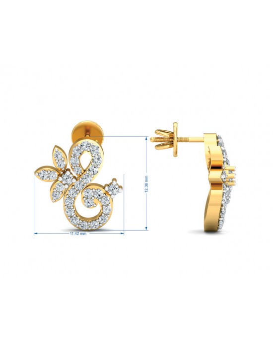 Fen Diamond Earrings In Gold Fen Diamond Earrings In Gold