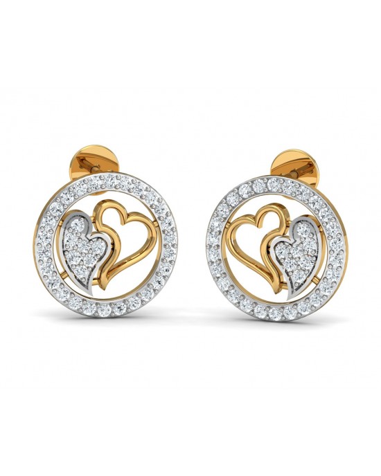 Samra Diamond Heart Earrings in Gold Samra Diamond Heart Earrings in Gold