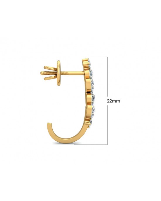 Femi Diamond Half Bali earrings in gold Femi Diamond Half Bali earrings in gold