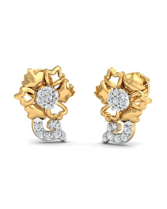 Flora Diamond Earrings in 14k Gold Flora Diamond Earrings in 14k Gold