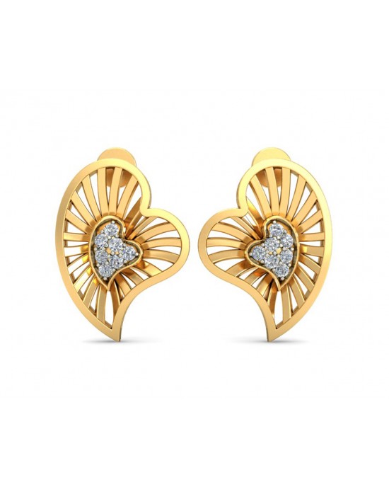 Urith Heart Earring in Gold with diamonds Urith Heart Earring in Gold with diamonds