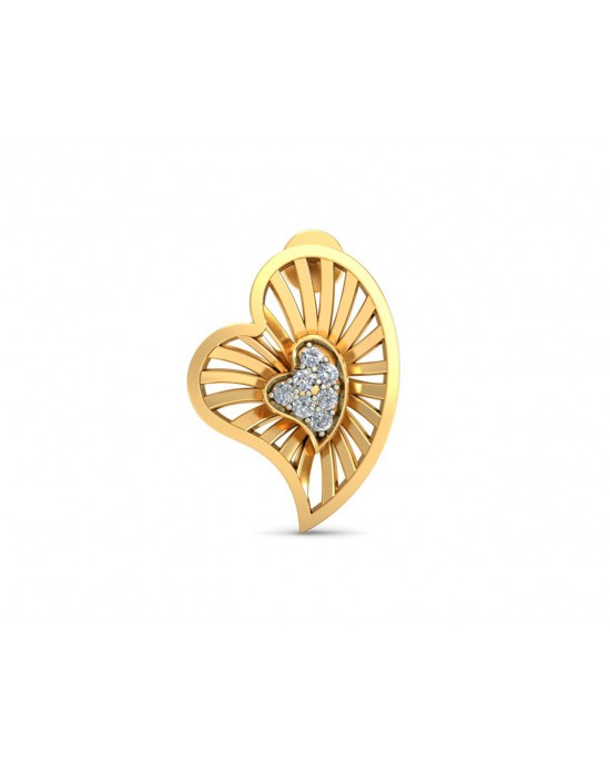 Urith Heart Earring in Gold with diamonds Urith Heart Earring in Gold with diamonds