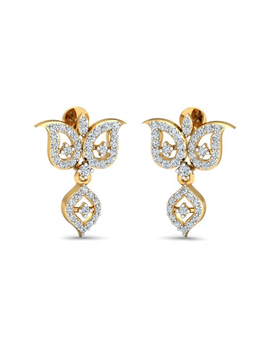 ULa Certified Diamond Earrings in Hallmarked Gold ULa Certified Diamond Earrings in Hallmarked Gold