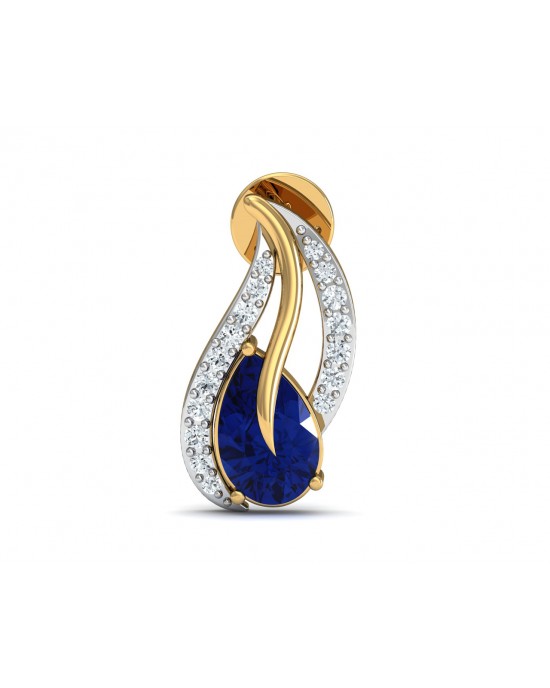 Sary Blue Sapphire & Diamond Earrings In Gold Sary Blue Sapphire & Diamond Earrings In Gold