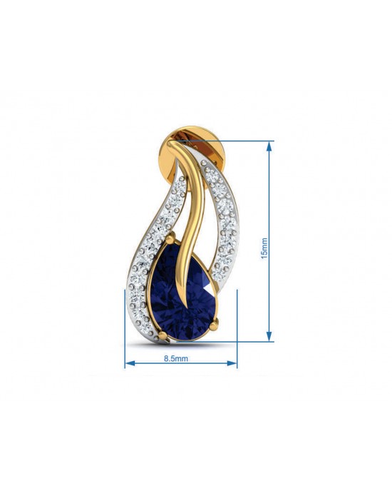 Sary Blue Sapphire & Diamond Earrings In Gold Sary Blue Sapphire & Diamond Earrings In Gold