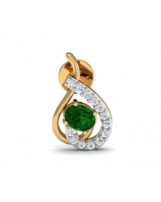 Sely Emerald & diamond earrings in hallmarked gold Sely Emerald & diamond earrings in hallmarked gold