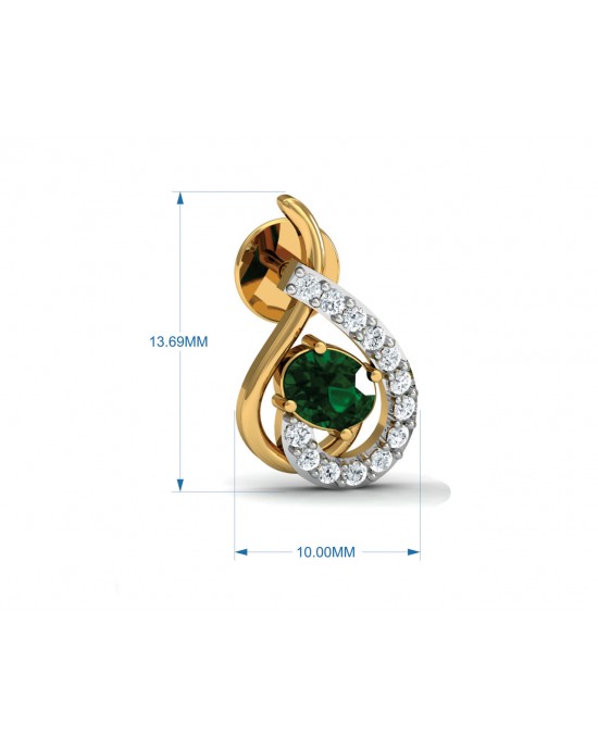 Sely Emerald & diamond earrings in hallmarked gold Sely Emerald & diamond earrings in hallmarked gold