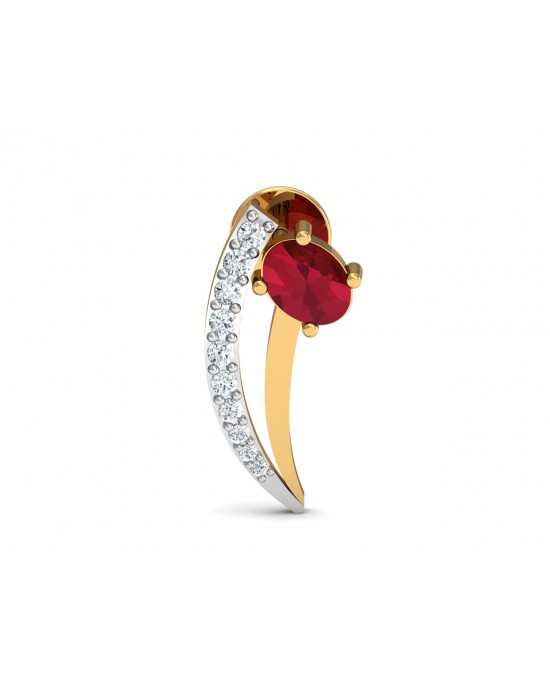 Tory Ruby & Diamond Earring in Gold Tory Ruby & Diamond Earring in Gold