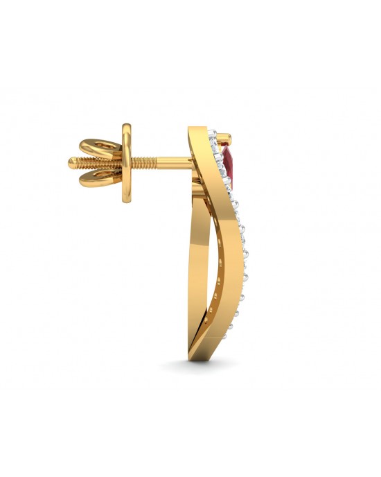 Tory Ruby & Diamond Earring in Gold Tory Ruby & Diamond Earring in Gold