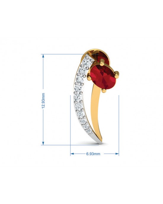 Tory Ruby & Diamond Earring in Gold Tory Ruby & Diamond Earring in Gold