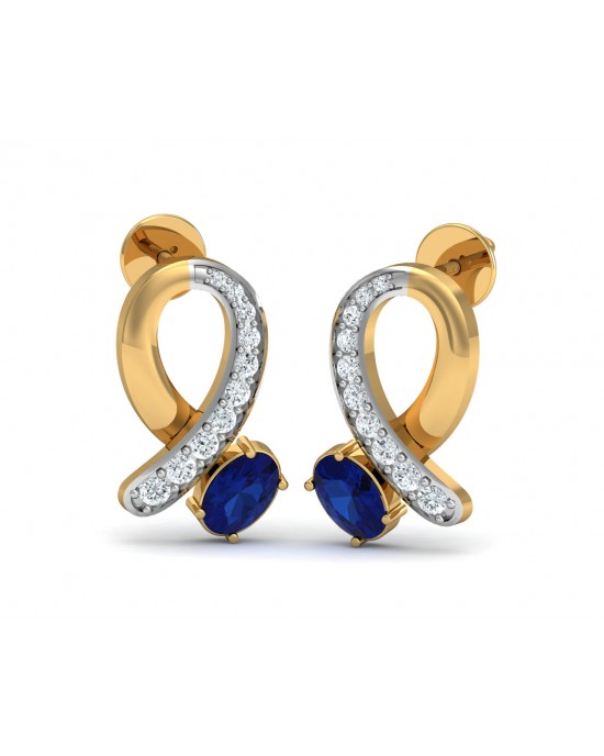 Rami Blue Sapphire & Diamond earrings in Gold Rami Blue Sapphire & Diamond earrings in Gold