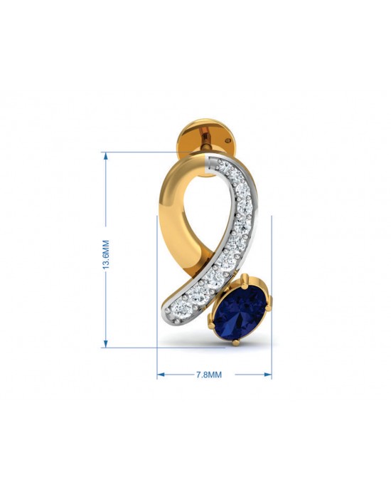 Rami Blue Sapphire & Diamond earrings in Gold Rami Blue Sapphire & Diamond earrings in Gold