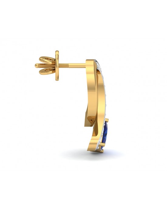 Rami Blue Sapphire & Diamond earrings in Gold Rami Blue Sapphire & Diamond earrings in Gold