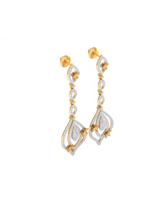 Ulrike Diamond dangle drop earrings in gold Ulrike Diamond dangle drop earrings in gold