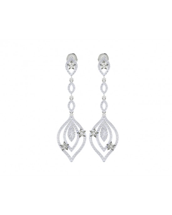Ulrike Diamond dangle drop earrings in gold Ulrike Diamond dangle drop earrings in gold