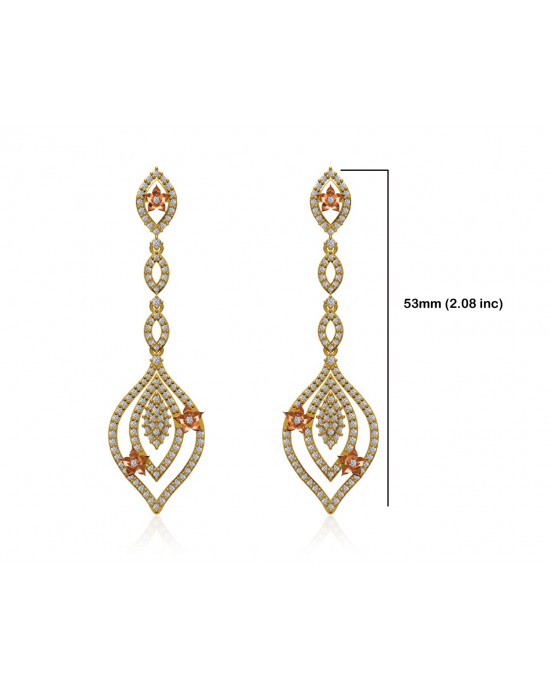 Ulrike Diamond dangle drop earrings in gold Ulrike Diamond dangle drop earrings in gold