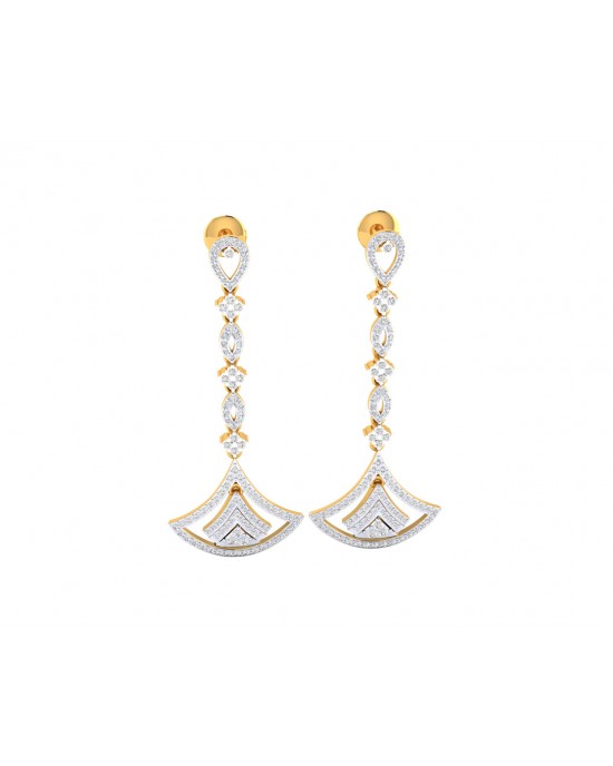 Rosa Long diamond dangle earrings in gold Rosa Long diamond dangle earrings in gold