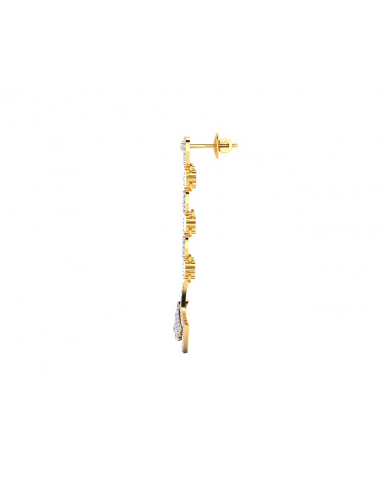 Rosa Long diamond dangle earrings in gold Rosa Long diamond dangle earrings in gold