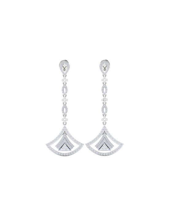 Rosa Long diamond dangle earrings in gold Rosa Long diamond dangle earrings in gold